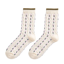 Floral waffle textured socks